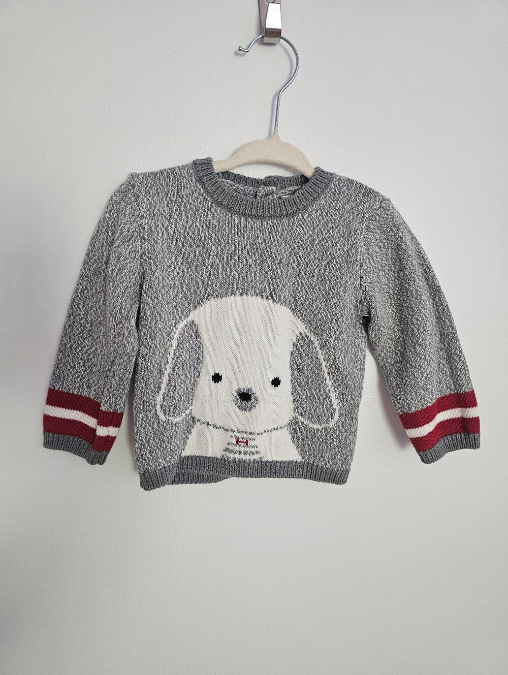🧸4/20$ Mayoral 6-9M Baby Boy Gray Knit Sweater Dog Print